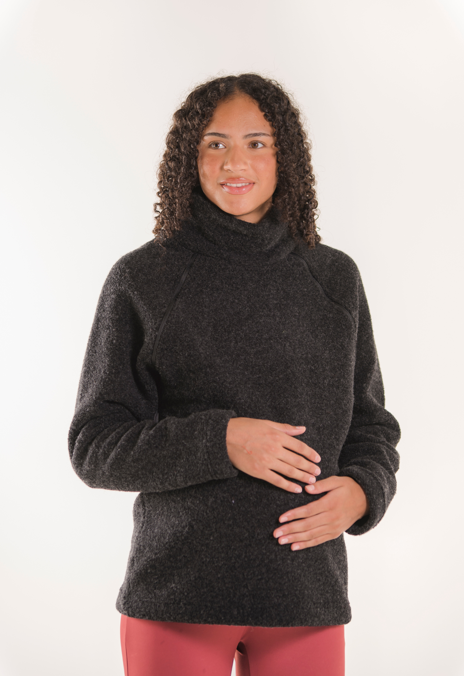Wool pile sweater - Black